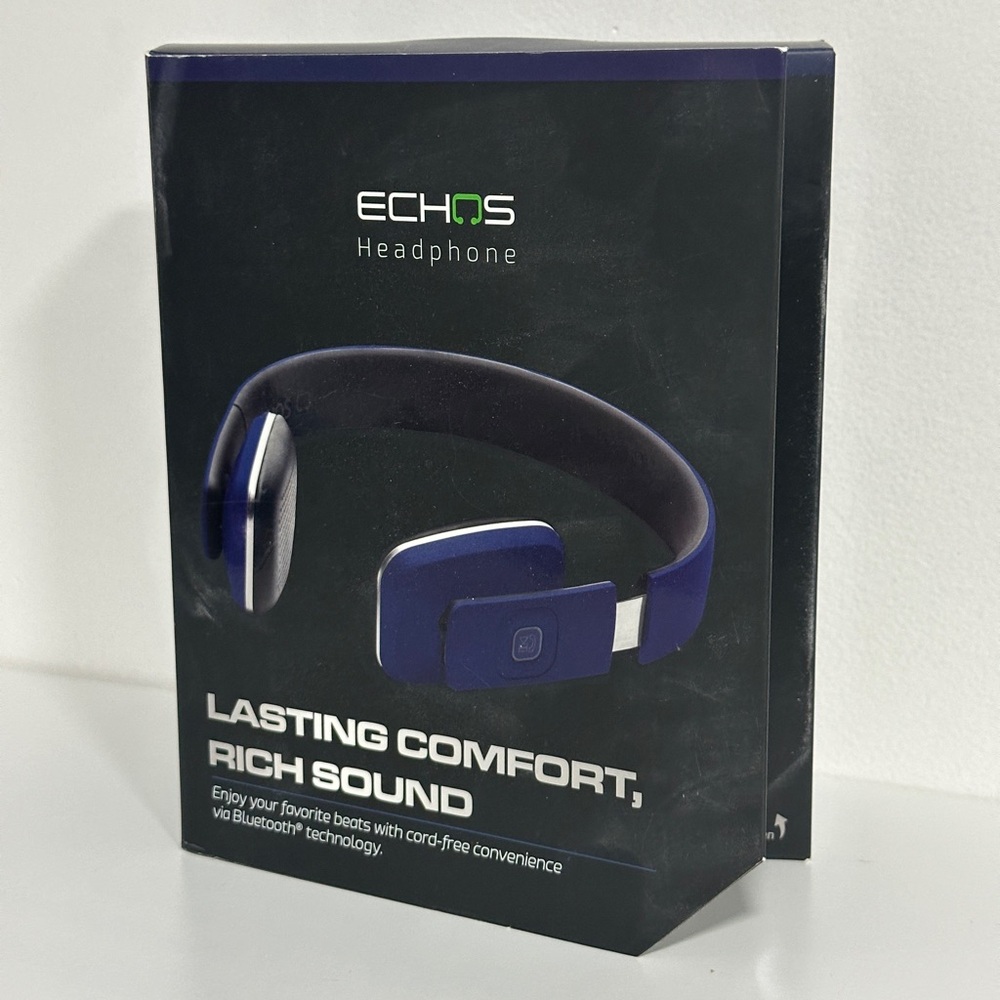 Echo On-Ear Headphones in Blue — Wireless Bluetooth Comfort